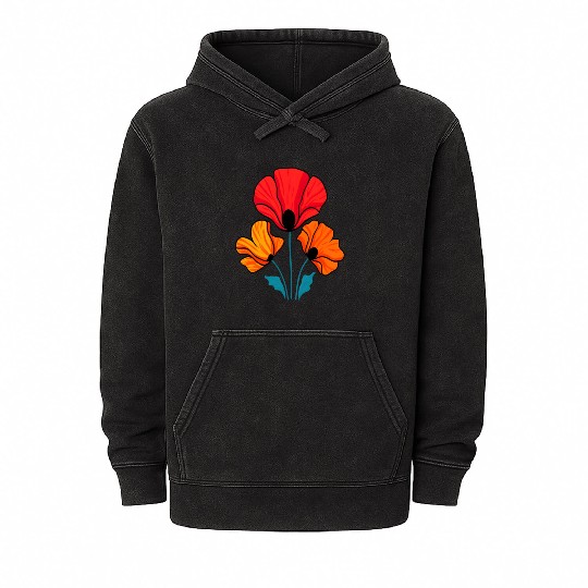 Poppy Bloom Mineral Wash Hoodies