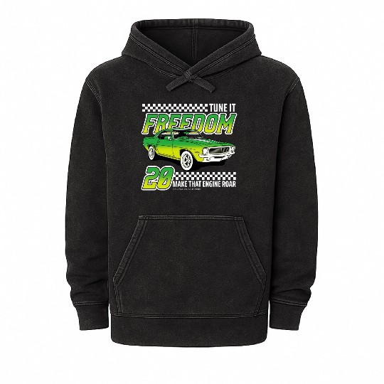 Racing OLD car illustrated | muscle car Mineral Wash Hoodies
