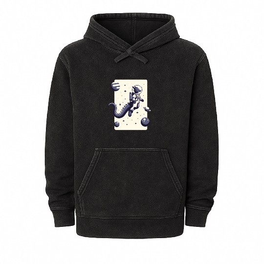 Dragon Astronaut, Dragon in space Mineral Wash Hoodies