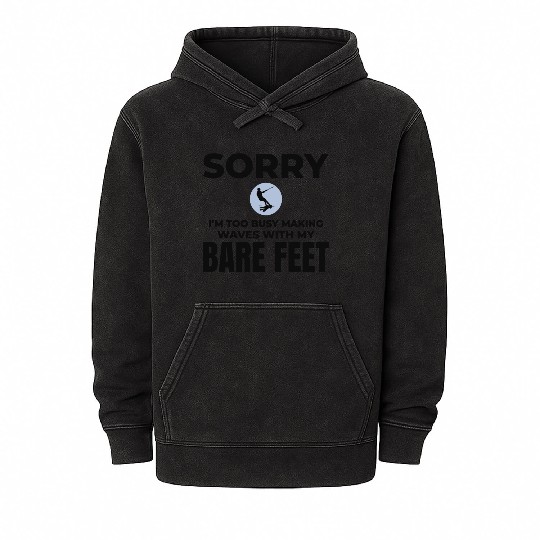 Barefoot Water Skiing Extreme Sports Barefooting Mineral Wash Hoodies