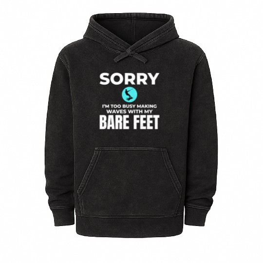 Barefoot Water Skiing Extreme Sports Barefooting Mineral Wash Hoodies