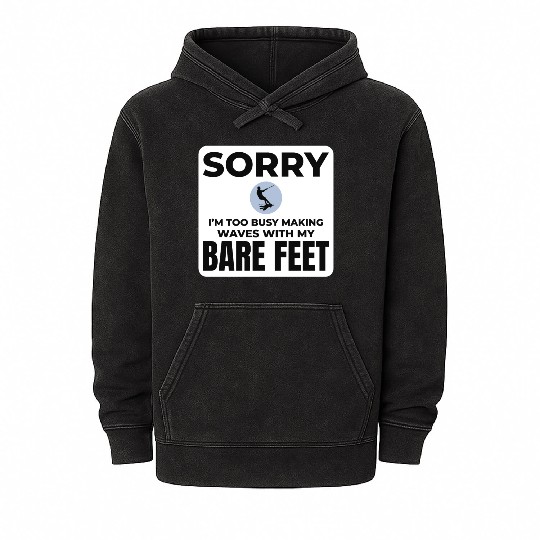 Barefoot Water Skiing Extreme Sports Barefooting Mineral Wash Hoodies