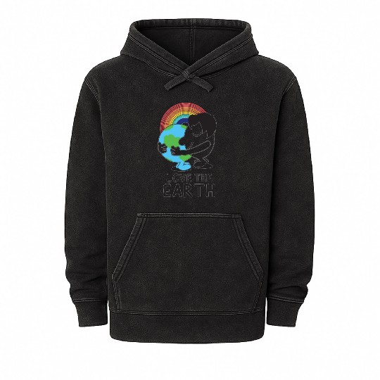Love the earth, climate change Mineral Wash Hoodies