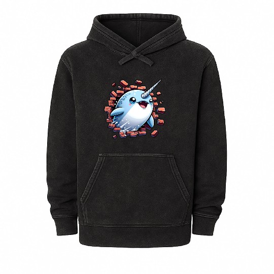 Narwhal Surprise Mineral Wash Hoodies