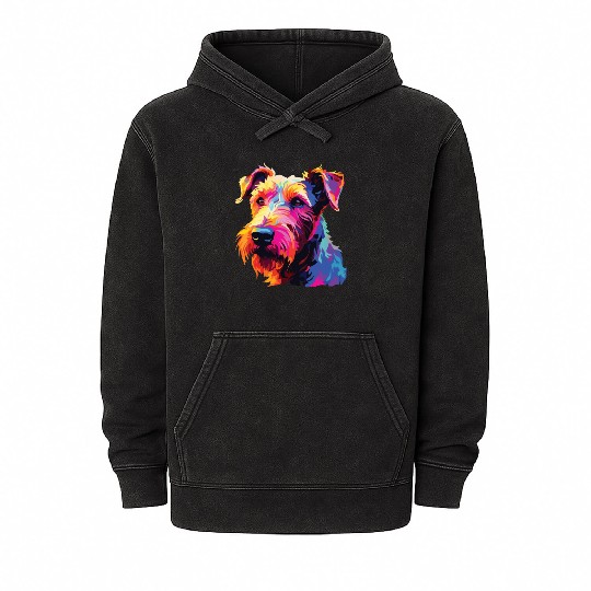 Watercolor Colorful Irish Terrier Mineral Wash Hoodies