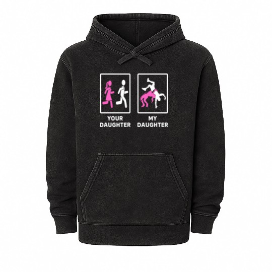 Your Daughter My Daughter Wrestling Mom Mineral Wash Hoodies