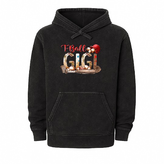 Leopard T-ball Gigi For Baseball Lover Mineral Wash Hoodies