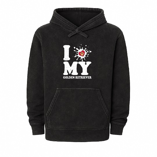 I Love My Golden Retriever Retriever Breed Dog Own Mineral Wash Hoodies