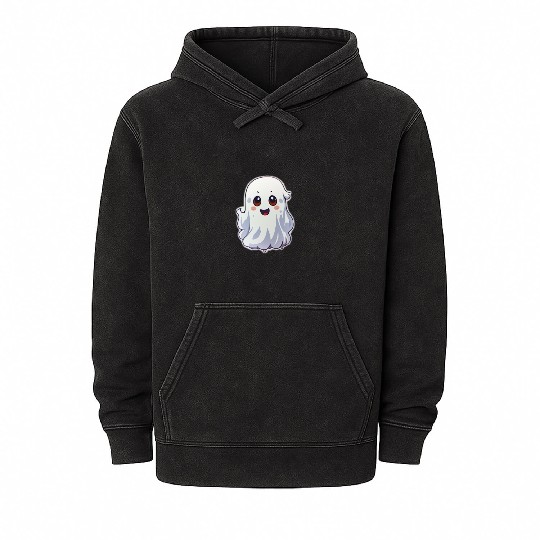 Cute Ghost Chibi Mineral Wash Hoodies