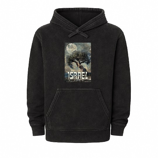 Israeli Scene with Olive Tree and the Mineral Wash Hoodies