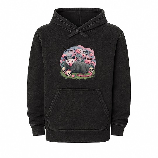 sweet dreams goth possum Street Cats Squad Mineral Wash Hoodies