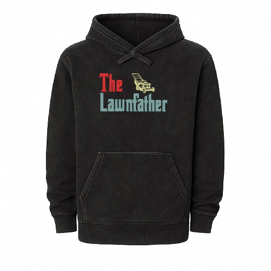 Lawn Mowing Lawnfather Father's Day Funny Mineral Wash Hoodies