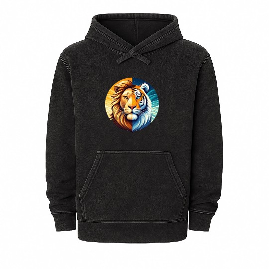 Lion Tiger Mineral Wash Hoodies