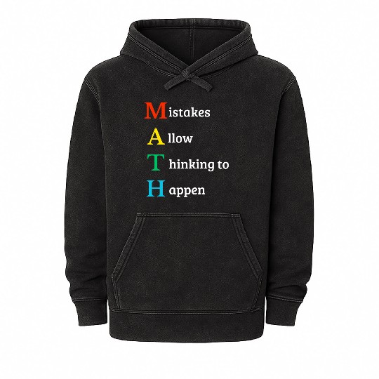 Math quote school kid Mineral Wash Hoodies