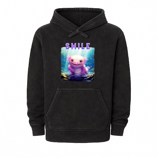 Colorful Smiling Lizard Underwater Mineral Wash Hoodies