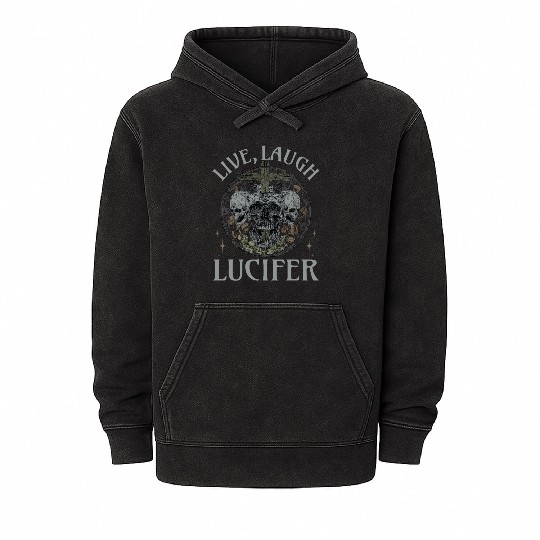 Live Love Lucifer Goth Festival Death Metal Mineral Wash Hoodies
