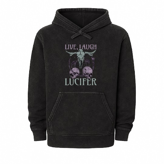 Live Love Lucifer Goth Festival Death Metal Mineral Wash Hoodies