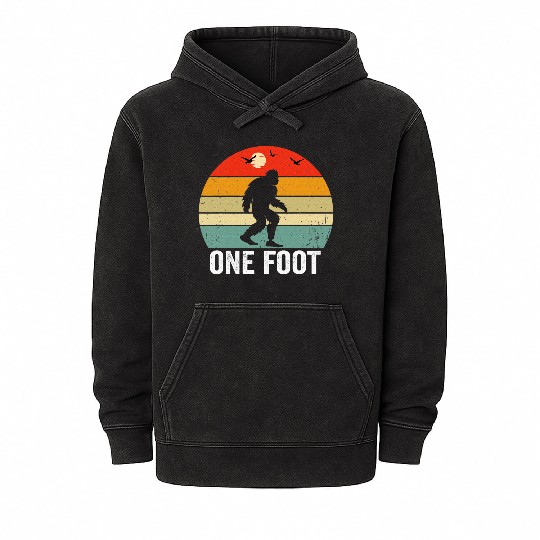 Foot Amputee Amputee Big Foot Limb Loss Mineral Wash Hoodies