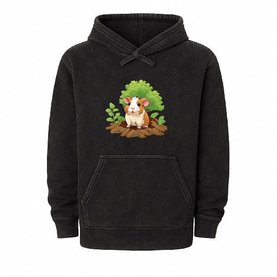 Earth Day Guinea Pig: Vibrant Eco-Friendly Design Mineral Wash Hoodies