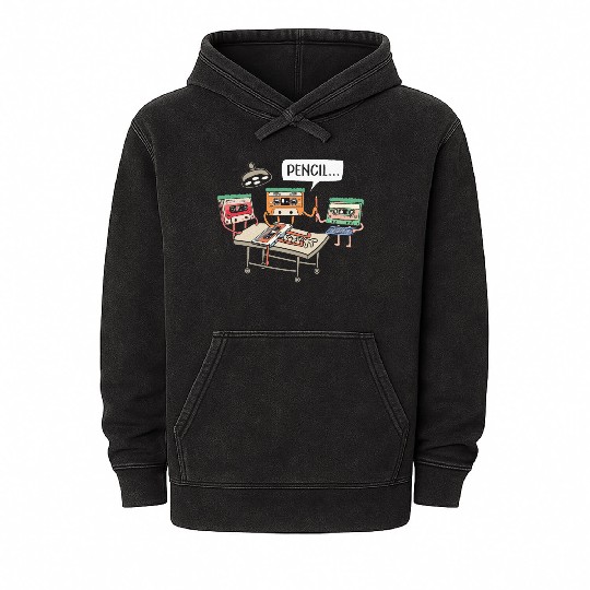 Cassette Tape 80s Music Lover Mineral Wash Hoodies