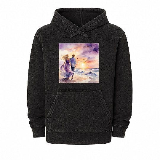 PURPLE SUNSET Mineral Wash Hoodies