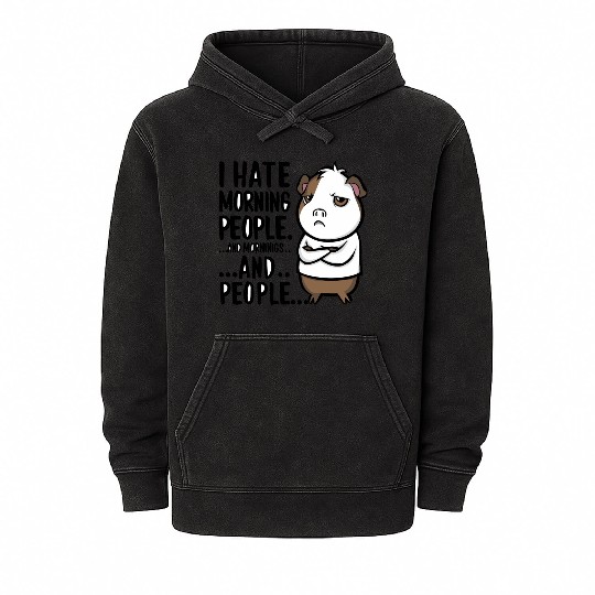 I Hate Morning People for a Morning grumpy Mineral Wash Hoodies
