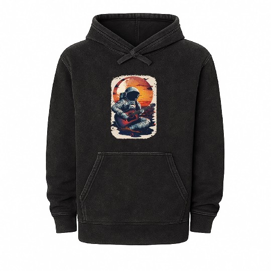 Astronaut Guitar Player Space Music Lover Mineral Wash Hoodies