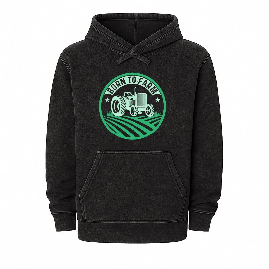Born To Farm Farming Animal Farmer Mineral Wash Hoodies