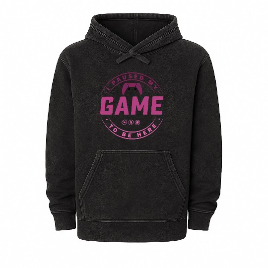 I paused my Game to be here pink edition 3 Mineral Wash Hoodies