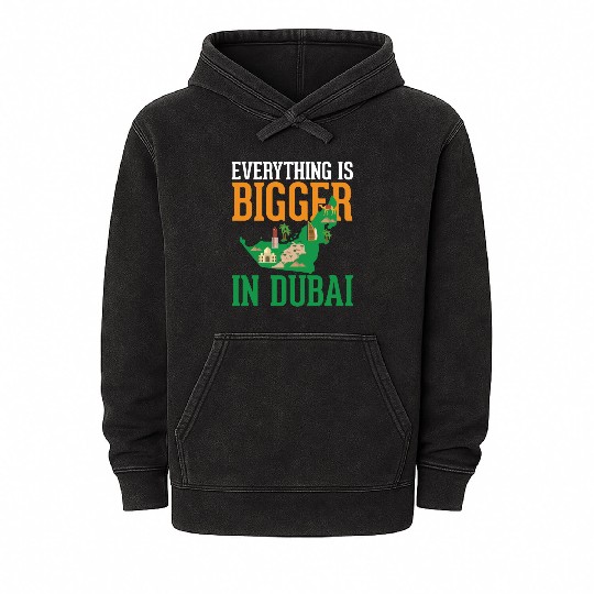 Dubai Map: The City of Dreams Mineral Wash Hoodies