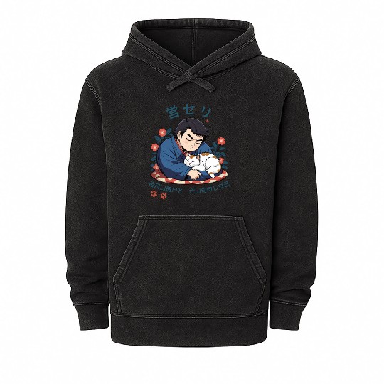 Grumpy Cuddles: Sumotori Napping Japanese Style Mineral Wash Hoodies