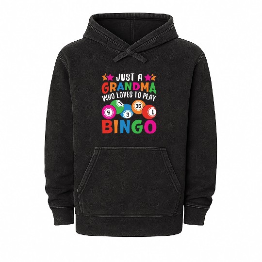 Bingo Grandma Mineral Wash Hoodies