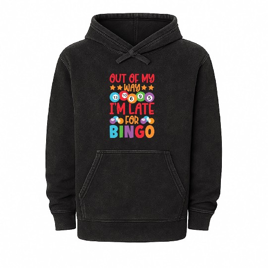 Funny Bingo Lover Funny Bingo Player Mineral Wash Hoodies