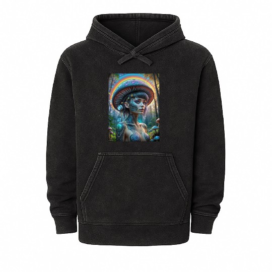Magic Mushroom Fairy Mineral Wash Hoodies