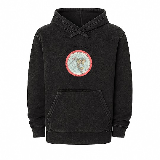 Flat Earth Theory World Map - Funny Conspiracy The Mineral Wash Hoodies