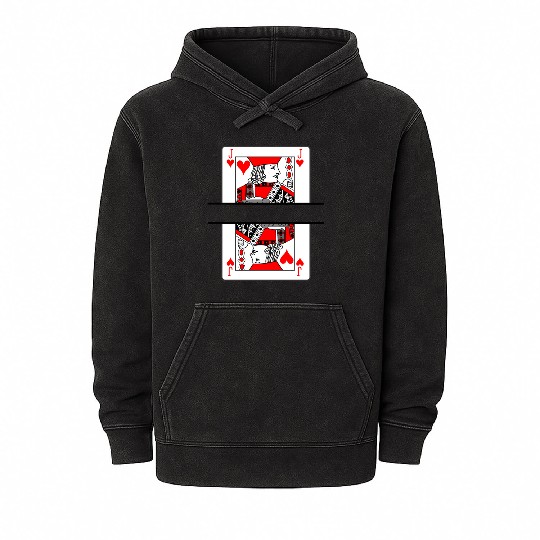 Playing card jack of hearts with banner space Mineral Wash Hoodies