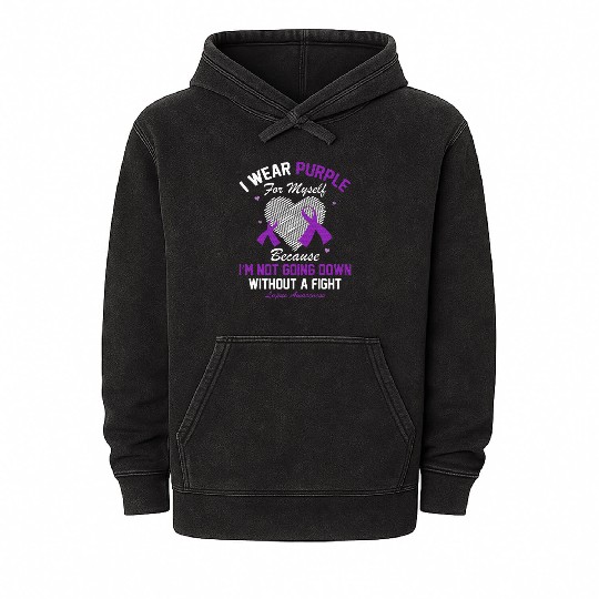 I Wear Purple For Myself Lupus Awareness Heart Mineral Wash Hoodies