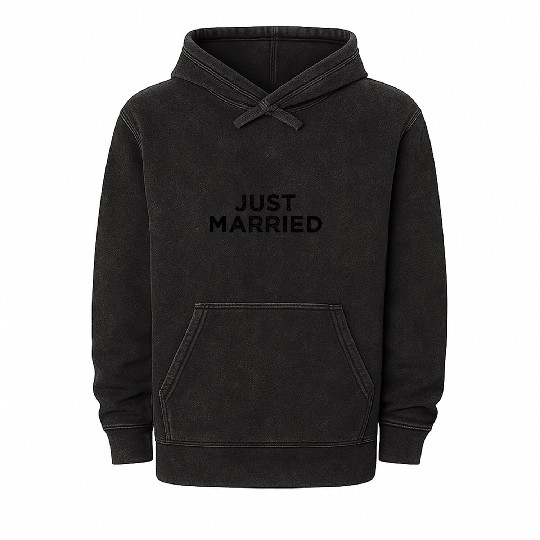 Just Married Honeymoon Couples Women & Men Bride Mineral Wash Hoodies