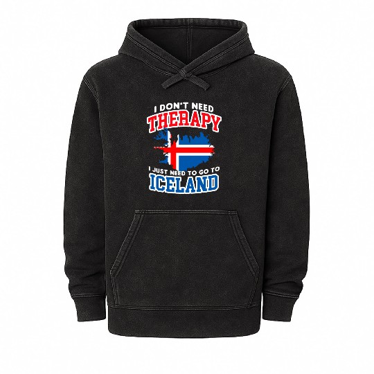 Iceland Flag Embrace The Northern Lights Design Mineral Wash Hoodies