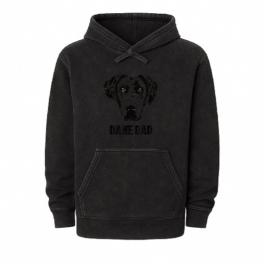 Mens Dane Dad - Great Dane Dad Mineral Wash Hoodies