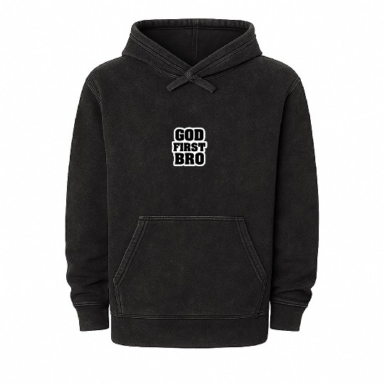 God First Bro Faith Mineral Wash Hoodies