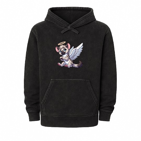 Hyena angel wings halo Mineral Wash Hoodies