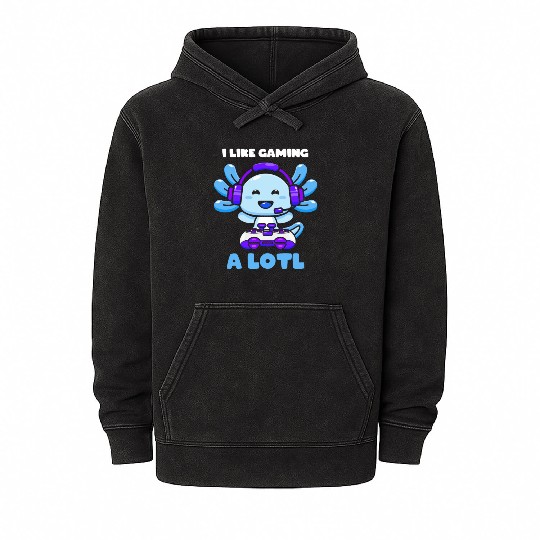 Gaming, Axolotl, Gaming, Video Game, Unicorn Gamer Mineral Wash Hoodies