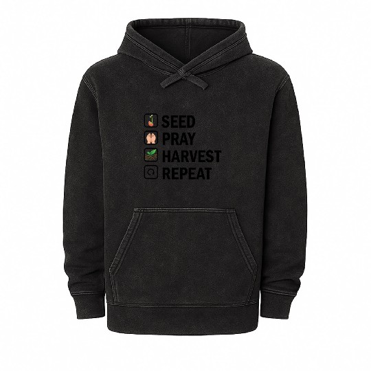 Seed Pray Harvest Repeat Mineral Wash Hoodies