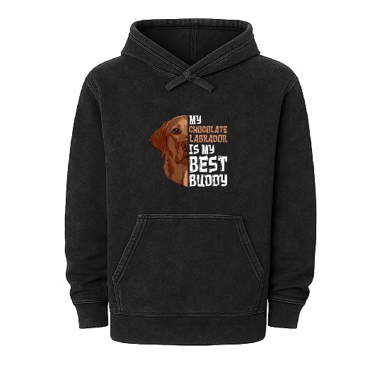 Labrador Dog My Chocolate Labrador my Best Buddy Mineral Wash Hoodies
