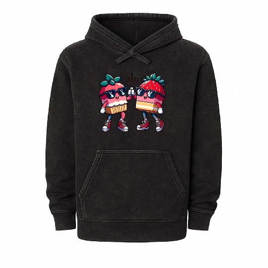 Berry Best Friends Mineral Wash Hoodies