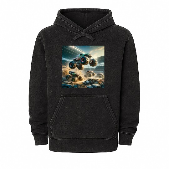 Monster Madness Monster Trucks Mineral Wash Hoodies