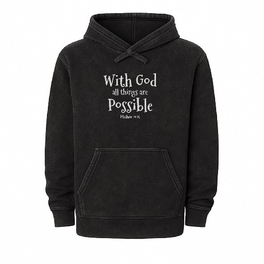 Faith Over Fear Inspirational Christian Design Mineral Wash Hoodies