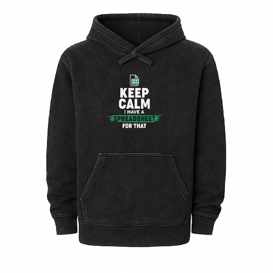 Accountant Funny Excel Spreadsheets Keep Calm Mineral Wash Hoodies