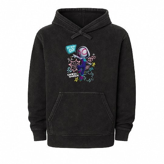 Marvel Spidey And His Amazing Friends Ghost Spider Mineral Wash Hoodies